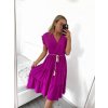 Šaty letní s páskem krátký rukáv dámské (S/M ONE SIZE) ITALSKÁ MÓDA IMM23M7739/DUR