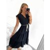 Šaty letní s páskem krátký rukáv dámské (S/M ONE SIZE) ITALSKÁ MÓDA IMM23M7739/DUR