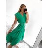 Šaty letní s páskem krátký rukáv dámské (S/M ONE SIZE) ITALSKÁ MÓDA IMM23M7739/DUR