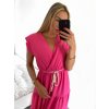 Šaty letní s páskem krátký rukáv dámské (S/M ONE SIZE) ITALSKÁ MÓDA IMM23M7739/DUR