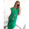 Šaty letní s páskem krátký rukáv dámské (S/M ONE SIZE) ITALSKÁ MÓDA IMM23M7739/DUR