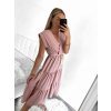 Šaty letní s páskem krátký rukáv dámské (S/M ONE SIZE) ITALSKÁ MÓDA IMM23M7739/DUR