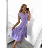Šaty letní s páskem krátký rukáv dámské (S/M ONE SIZE) ITALSKÁ MÓDA IMM23M7739/DUR