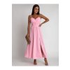 Šaty dlouhé elegantní společenské na ramínka dámské (S/M ONE SIZE) POLSKÁ MÓDA IMLAZ23HP5899/DUR (Velikost S/M/L, Barva světle modrá)