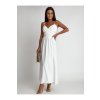 Šaty dlouhé elegantní společenské na ramínka dámské (S/M ONE SIZE) POLSKÁ MÓDA IMLAZ23HP5899/DUR (Velikost S/M/L, Barva světle modrá)