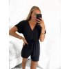 Overal krátký letní krátký rukáv dámský (S/M ONE SIZE) ITALSKÁ MÓDA IMM23M13226/DU (Velikost S/M/L, Barva béžová)