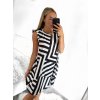 Šaty krátké letní icecool bez rukávů dámské (S/M ONE SIZE) ITALSKÁ MÓDA IMM23M780-1/DR (Velikost S/M/L, Barva Černo-bílá)