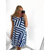 Šaty krátké letní icecool bez rukávů dámské (S/M ONE SIZE) ITALSKÁ MÓDA IMM23M780-1/DR (Velikost S/M/L, Barva Černo-bílá)