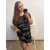 Šaty oversize krátký rukáv dámské nadrozměr (4XL/5XL ONE SIZE) ITALSKÁ MÓDA IM423WRITES/DU (Velikost 4XL/5XL, Barva Černá)