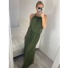 Šaty dlouhé na ramínka letní šifonové bez rukávu dámské (S/M/L ONE SIZE) ITALSKÁ MÓDA IMWB22049/DR (Velikost M/L, Barva bílá)