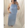 Šaty dlouhé na ramínka letní šifonové bez rukávu dámské (S/M/L ONE SIZE) ITALSKÁ MÓDA IMWB22049/DR (Velikost M/L, Barva bílá)