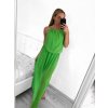 Šaty dlouhé na ramínka letní šifonové bez rukávu dámské (S/M/L ONE SIZE) ITALSKÁ MÓDA IMWB22049/DR (Velikost M/L, Barva bílá)