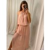Šaty dlouhé na ramínka letní šifonové bez rukávu dámské (S/M/L ONE SIZE) ITALSKÁ MÓDA IMWB22049/DR (Velikost M/L, Barva bílá)