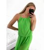 Šaty dlouhé na ramínka letní šifonové bez rukávu dámské (S/M/L ONE SIZE) ITALSKÁ MÓDA IMWB22049/DR (Velikost M/L, Barva bílá)