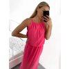 Šaty dlouhé na ramínka letní šifonové bez rukávu dámské (S/M/L ONE SIZE) ITALSKÁ MÓDA IMWB22049/DR (Velikost M/L, Barva bílá)
