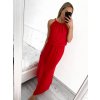 Šaty dlouhé na ramínka letní šifonové bez rukávu dámské (S/M/L ONE SIZE) ITALSKÁ MÓDA IMWB22049/DR (Velikost M/L, Barva bílá)