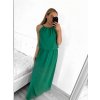 Šaty dlouhé na ramínka letní šifonové bez rukávu dámské (S/M/L ONE SIZE) ITALSKÁ MÓDA IMWB22049/DR (Velikost M/L, Barva bílá)