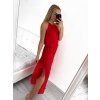 Šaty dlouhé na ramínka letní šifonové bez rukávu dámské (S/M/L ONE SIZE) ITALSKÁ MÓDA IMWB22049/DR (Velikost M/L, Barva bílá)