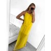 Šaty dlouhé na ramínka letní šifonové bez rukávu dámské (S/M/L ONE SIZE) ITALSKÁ MÓDA IMWB22049/DR (Velikost M/L, Barva bílá)