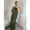 Šaty dlouhé na ramínka letní šifonové bez rukávu dámské (S/M/L ONE SIZE) ITALSKÁ MÓDA IMWB22049/DR (Velikost M/L, Barva bílá)