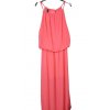 Šaty dlouhé na ramínka letní šifonové bez rukávu dámské (S/M/L ONE SIZE) ITALSKÁ MÓDA IMWB22049/DR (Velikost M/L, Barva bílá)