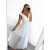 Šaty dlouhé společenské bez rukávu dámské (S/M ONE SIZE) ITALSKÁ MÓDA IMPBB22 IMPBB225009kt/DRU (Velikost S/M/L, Barva bílá)