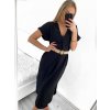 Šaty dlouhé s páskem krátký rukáv dámské (S/M ONE SIZE) ITALSKÁ MÓDA IMWA231372/DUR (Velikost S/M/L, Barva béžová)