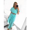 Šaty dlouhé s páskem krátký rukáv dámské (S/M ONE SIZE) ITALSKÁ MÓDA IMWA231372/DUR (Velikost S/M/L, Barva béžová)