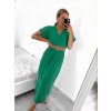 Šaty dlouhé s páskem krátký rukáv dámské (S/M ONE SIZE) ITALSKÁ MÓDA IMWA231372/DUR (Velikost S/M/L, Barva béžová)