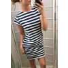 Šaty klasik krátky rukáv dlhé letné prúžok dámske (uni s/m) ITALSKÁ MÓDA IM718227/DR
