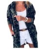 Cardigan s kapsičkami a kapucí 3/4 rukáv dámský maskáč (uni s/l) ITALSKá MóDA IM4223121/DR (Velikost M/L, Barva zelená khaki)