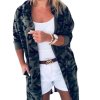 Cardigan s kapsičkami a kapucí 3/4 rukáv dámský maskáč (uni s/l) ITALSKá MóDA IM4223121/DR