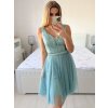 Šaty elegantní společenské na ramínka dámské (S/M ONE SIZE) ITALSKÁ MÓDA IMPSH23C612/DU (Velikost S/M/L, Barva růžová starorůžová)