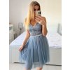 Šaty elegantní společenské na ramínka dámské (S/M ONE SIZE) ITALSKÁ MÓDA IMPSH23C612/DU (Velikost S/M/L, Barva růžová starorůžová)