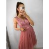 Šaty elegantní společenské na ramínka dámské (S/M ONE SIZE) ITALSKÁ MÓDA IMPSH23C612/DU (Velikost S/M/L, Barva růžová starorůžová)