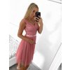 Šaty elegantní společenské na ramínka dámské (S/M ONE SIZE) ITALSKÁ MÓDA IMPSH23C612/DU (Velikost S/M/L, Barva růžová starorůžová)