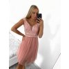 Šaty elegantní společenské na ramínka dámské (S/M ONE SIZE) ITALSKÁ MÓDA IMPSH23C612/DU (Velikost S/M/L, Barva růžová starorůžová)