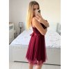 Šaty elegantní společenské na ramínka dámské (S/M ONE SIZE) ITALSKÁ MÓDA IMPSH23C612/DU (Velikost S/M/L, Barva růžová starorůžová)