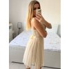 Šaty elegantní společenské na ramínka dámské (S/M ONE SIZE) ITALSKÁ MÓDA IMPSH23C612/DU (Velikost S/M/L, Barva růžová starorůžová)