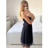 Šaty elegantní společenské na ramínka dámské (S/M ONE SIZE) ITALSKÁ MÓDA IMPSH23C612/DU (Velikost S/M/L, Barva růžová starorůžová)