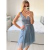 Šaty elegantní společenské na ramínka dámské (S/M ONE SIZE) ITALSKÁ MÓDA IMPSH23C612/DU (Velikost S/M/L, Barva růžová starorůžová)