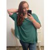 Tunika šifonová oversize krátký rukáv dámská nadrozměr (2XL/3XL/4XL ONE SIZE) ITALSKá MóDA IM323MIA/DU (Velikost 2XL/3XL, Barva Černá)