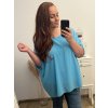 Tunika šifonová oversize krátký rukáv dámská nadrozměr (2XL/3XL/4XL ONE SIZE) ITALSKá MóDA IM323MIA/DU (Velikost 2XL/3XL, Barva Černá)