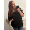 Tunika šifonová oversize krátký rukáv dámská nadrozměr (2XL/3XL/4XL ONE SIZE) ITALSKá MóDA IM323MIA/DU (Velikost 2XL/3XL, Barva Černá)