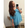 Tunika šifonová oversize krátký rukáv dámská nadrozměr (2XL/3XL/4XL ONE SIZE) ITALSKá MóDA IM323MIA/DU (Velikost 2XL/3XL, Barva Černá)