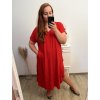 Šaty volnočasové bavlněné krátký rukáv oversize dámské (2XL/3XL/4XL/5XL ONE SIZE) ITALSKÁ MÓDA IM423GIRA/DR (Velikost 3XL/4XL, Barva Černá)