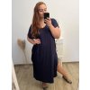 Šaty volnočasové bavlněné krátký rukáv oversize dámské (2XL/3XL/4XL/5XL ONE SIZE) ITALSKÁ MÓDA IM423GIRA/DR (Velikost 3XL/4XL, Barva Černá)