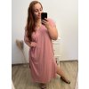 Šaty volnočasové bavlněné krátký rukáv oversize dámské (2XL/3XL/4XL/5XL ONE SIZE) ITALSKÁ MÓDA IM423GIRA/DR (Velikost 3XL/4XL, Barva Černá)