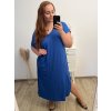 Šaty volnočasové bavlněné krátký rukáv oversize dámské (2XL/3XL/4XL/5XL ONE SIZE) ITALSKÁ MÓDA IM423GIRA/DR (Velikost 3XL/4XL, Barva Černá)