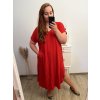 Šaty volnočasové bavlněné krátký rukáv oversize dámské (2XL/3XL/4XL/5XL ONE SIZE) ITALSKÁ MÓDA IM423GIRA/DR (Velikost 3XL/4XL, Barva Černá)
